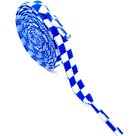 NEW VANS CHECKERBOARD SHOE LACES BLUE/WHITE 47" - Picture 1 of 2